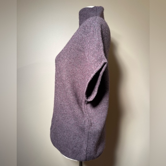 Tahari Heathered 100% Cashmere Purple Cowl Neck Sweater - Picture 5 of 6